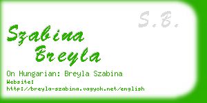 szabina breyla business card